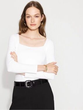 WHBM FORME™ All Ways Stretch Square Neck
Long-Sleeve Tee Size S White